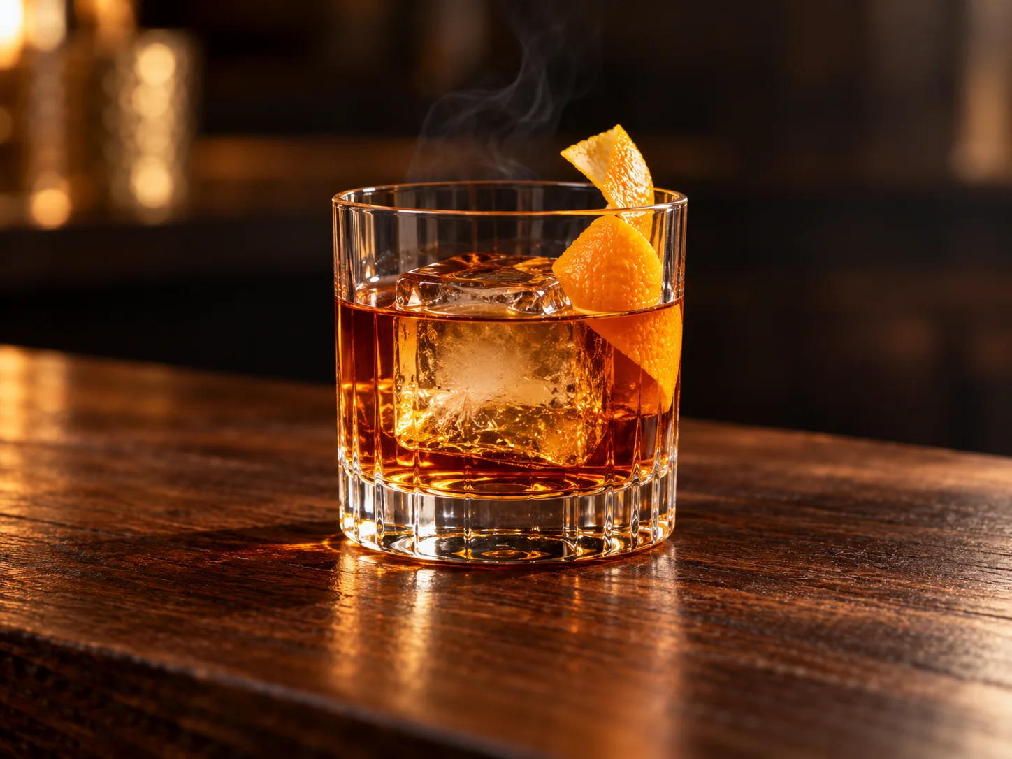 Smoked Old Fashioned serving illustration